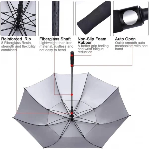 Shenzhen Umbrella factory Custom  Printing Hotel double layer canopy Promotional Golf Umbrella