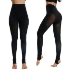 silk tight pantyhose Plain black women full terry warm stirrup office winter pantyhose/ tights