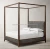 Import simple forthright silhouettes bedroom home furniture wood frame canopy bed with corner brackets from China