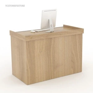 Simple modern design natural wood counter table checkout