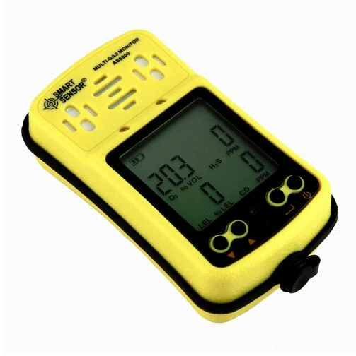 Smart Sensor AS8900 Multi Gas Monitor Detector Oxygen O2 Hydrothion H2S Carbon Monoxide CO Combustible Gas 4 in 1 Analyzer