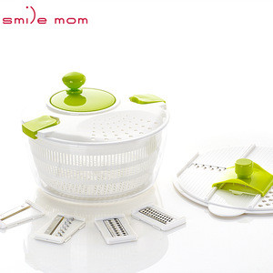 Smile mom 7 in 1 Multi Kitchen 4L Salad Set Hand Vegetable Grater Slicer - Vegetable Dryer Salad Spinner