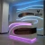 Import solid surface salon furniture modern led reception desk beauty salon front desk information counter from China