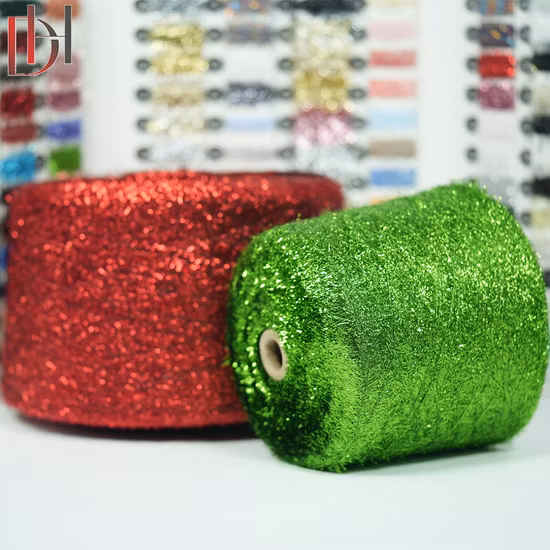 Import Glitter 100% Polyester Fancy Yarn for Knitting Craft Bag Skirt Glass Yarn from China