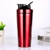 Sports 750ml stainless steel water bottle double wall vacuum shaker bottle with mix ball