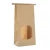Import Square Block Flat Bottom Gusset Coffee Bean Tin Tie dessert Kraft Paper Bag with Window from China