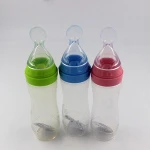squeeze silicone food feeder with spoon rice cereal