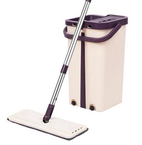 Stainless Steel Handle flat mop microfiber mop squeegee self cleaning mop