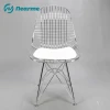 steel wire electroplate metal iron gold leather fabric ergonomic chair modern nordic indoor relax leisure styling dining chairs