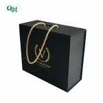 strong black art paper cardboard shoe box with handle