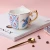 Import SU04 New Custom Wholesale Gold Rim Colored Decals Ceramic Coffee Cup with Saucer from China