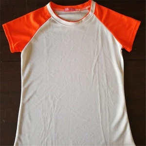 Sublimation mesh jersey T shirt for kids, with orange shoulders