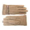 Suede gloves with fur lining Windproof warm breathable  aris suede brown golf  gloves women&#39;s suede driving gloves