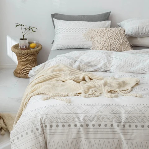 Summer Annes Factory Direct Sale Bohemian Geometric Designs Unique Cotton Duvet Cover Sets