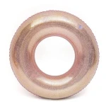 Summer Pool Beach Party Swimming Float Tube Durable Round Shaped Transparent PVC Glitter Inflatable Swimming Ring