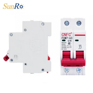 SunRo electricity mini mcb trip switch dc circuit breaker 24v dc circuit dc breaker 1000v 20a