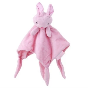 super soft  plush baby comfortable blanket toy with stuffed animal head for kids