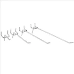 Supermarket small metal wall single line chrome wire pegboard hooks for Supermarket Shelf