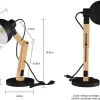 Swing Arm Desk Lamp Wood Modern Adjustable Architect Table Light LED Bulb Included for Living Room, Bedroom, Office (Black)