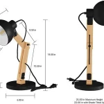 Swing Arm Desk Lamp Wood Modern Adjustable Architect Table Light LED Bulb Included for Living Room, Bedroom, Office (Black)