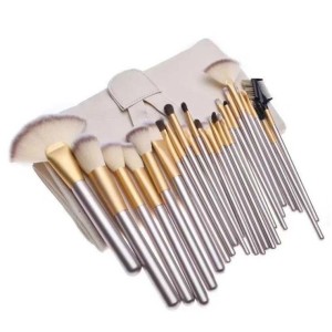 Synthetic Hair 18 PCS Professional Makeup Brush Set with Leather Bag