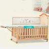 The newest type natural wooden extensiable baby crib/baby sleigh bed/manufacturer cots