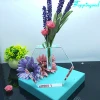 Transparent M Size Hexagon Crystal Vase For Table Decoration