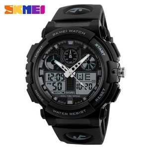 Trending hot products Skmei 1270 dual time sport watch gold analog digital watch for men