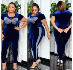 Turkey office dresses 2020 New Print T-shirt leisure suit trousers two-piece mother's suit heavy material