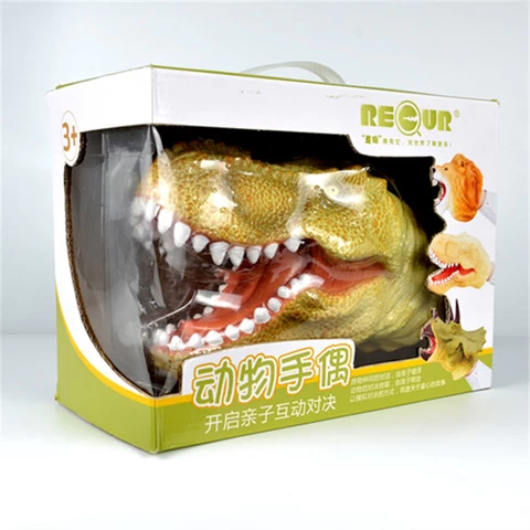 Tyrannosaurus Rex Dinosaur Hand Puppets Movable Mouth Soft Rubber Realistic Dinosaur Hand Puppets Figure Role-Play Toys