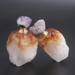 Unique Big Natural Citrine Stone Perfume Bottle Shape Home Decorations