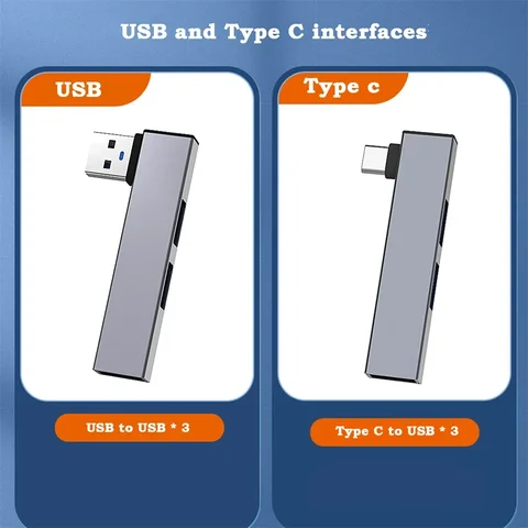 Buy Usb 3.0 Elbow Docking Station Splitter Type-c Converter Hub ...
