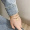 Vershal D-26 High Quality 18k Gold Plated Trendy Layers Chain Link Coin Charm Bracelet For Women
