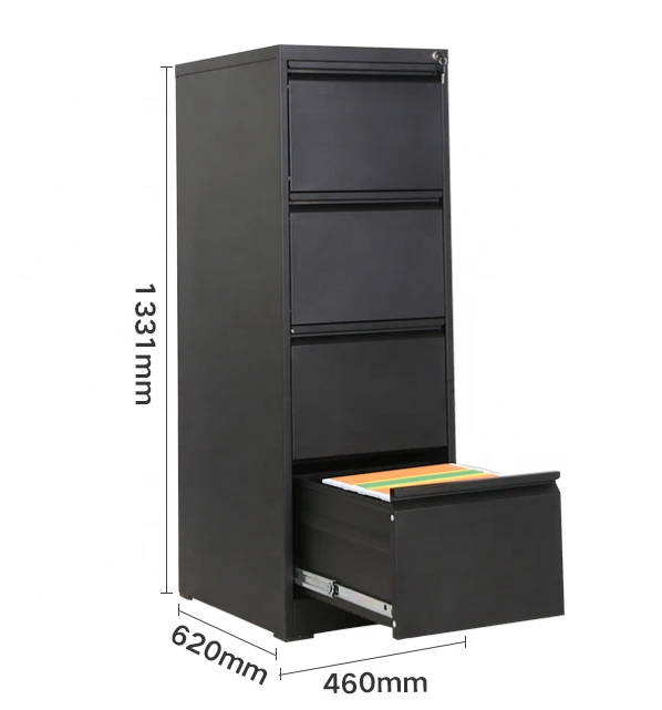 Vertical Four Drawers File Cabinet Office Furniture A4/FC Hanging Steel Filing Cabinet With Lock