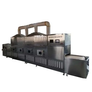 Video shows microwave tunnel dryer for food drying and  food sterilization machine with CE certificate