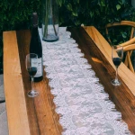 Vlovelife 1pcs Lace Table Runner Classy for Rustic Boho Wedding Bridal Shower Party Decors Rose Vintage Reception Table Runners