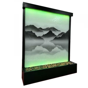 water wall indoor screen waterfalls lighted fountain room dividers led glass waterfall