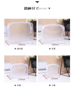 Waterproof clear travel make up pvc transparent zipper cosmetic bag