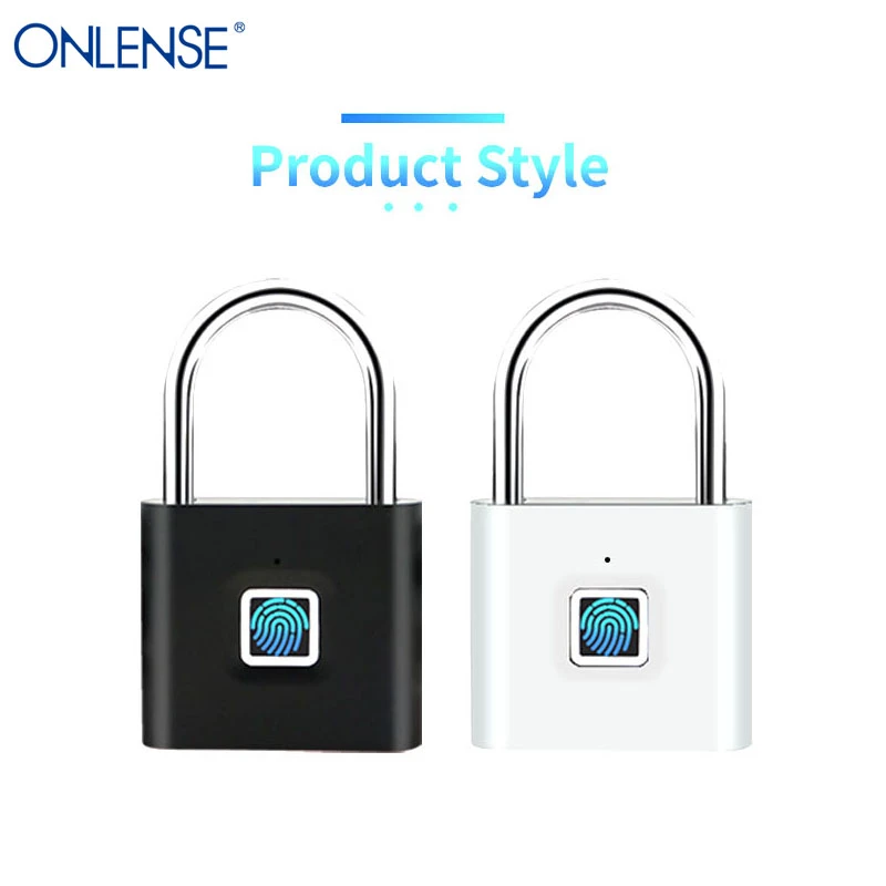 Waterproof USB Charging Fingerprint Lock Smart Padlock door lock  Unlock Portable Anti-theft Fingerprint Padlock Zinc