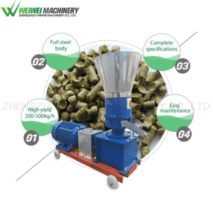 Weiwei 30 years manufacturer electric motor animal feed pellet machine
