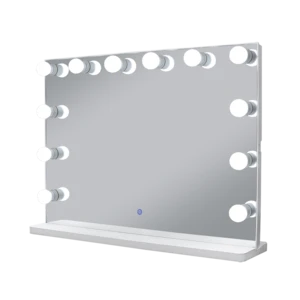 White Large Desktop Hollywood Mirror with Light Bulbs Makeup Vanity Dressing Table Large
