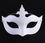 White Unpainted Face Plain/Blank Paper Pulp Mask DIY Dancing Christmas Halloween Party Masquerade Mask
