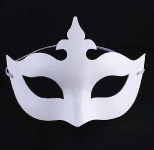 White Unpainted Face Plain/Blank Paper Pulp Mask DIY Dancing Christmas Halloween Party Masquerade Mask