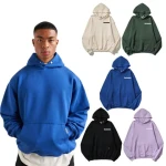 Wholesale 500 GSM Bulk Blank French Terry Oversized Hoodies for Men Pullover Heavyweight 100% Cotton with Custom Embroidery Logo