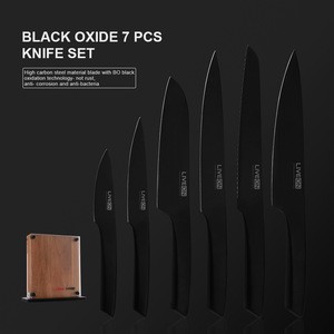 Wholesale 7 pcs Professional Black Oxidation Stainless Steel Kitchen Knife Set with Block