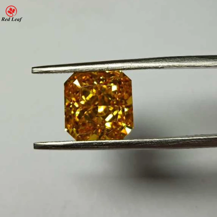 Wholesale  AAAAA Square Yellow Radiant Cut Synthetic Cubic Zirconia Stone Gems Cz Diamond