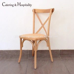 Wholesale antique style oak wood rattan cross back chair x cross dining chairs