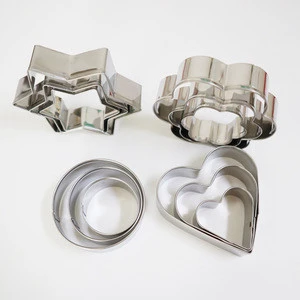 Wholesale Baking Pastry Tools Heart Round Star Cookie Cutter 3D Stainless Steel Biscuit Cookie Cutters