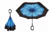 Wholesale Cheap Inverted Reverse Outdoor Car Umbrella Different Patterns With C Handle