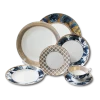 Wholesale china supplier blue porcelain soup plates bone china dinnerware sets customized luxury ceramic dinner plate sets
